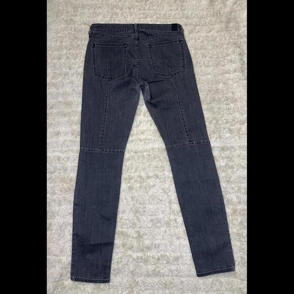 Vince mid-grey moto-style denim skinny jeans Size 30 - Picture 8 of 9